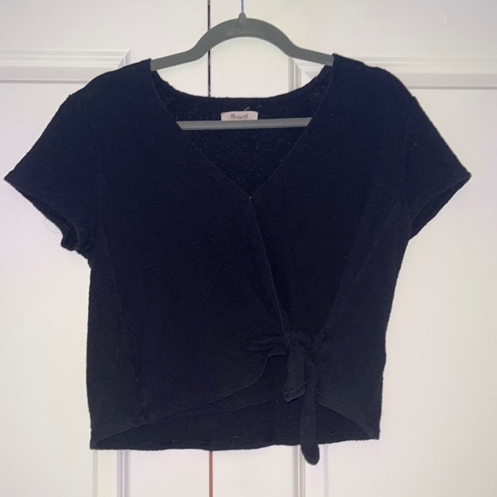 Madewell Texture & Thread Wrap-Tie Top - Picture 2 of 7